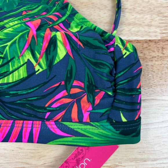Xhilaration Juniors' Tropical Print Bralette Bikini Top - Size Large - NWT - Picture 5 of 10